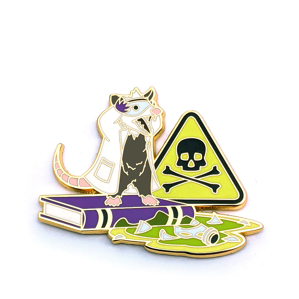 Chemistry Opossum Enamel Pin