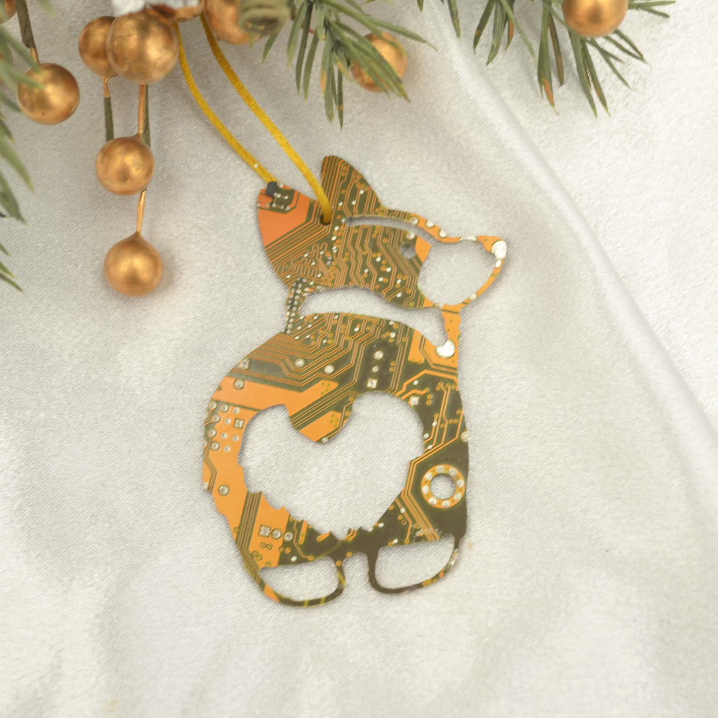Circuit Board Corgi Butt Ornament