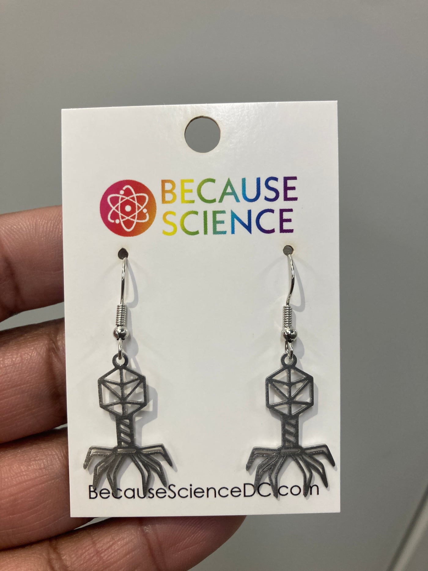 Bacteriophage - Steel Dangle Earrings