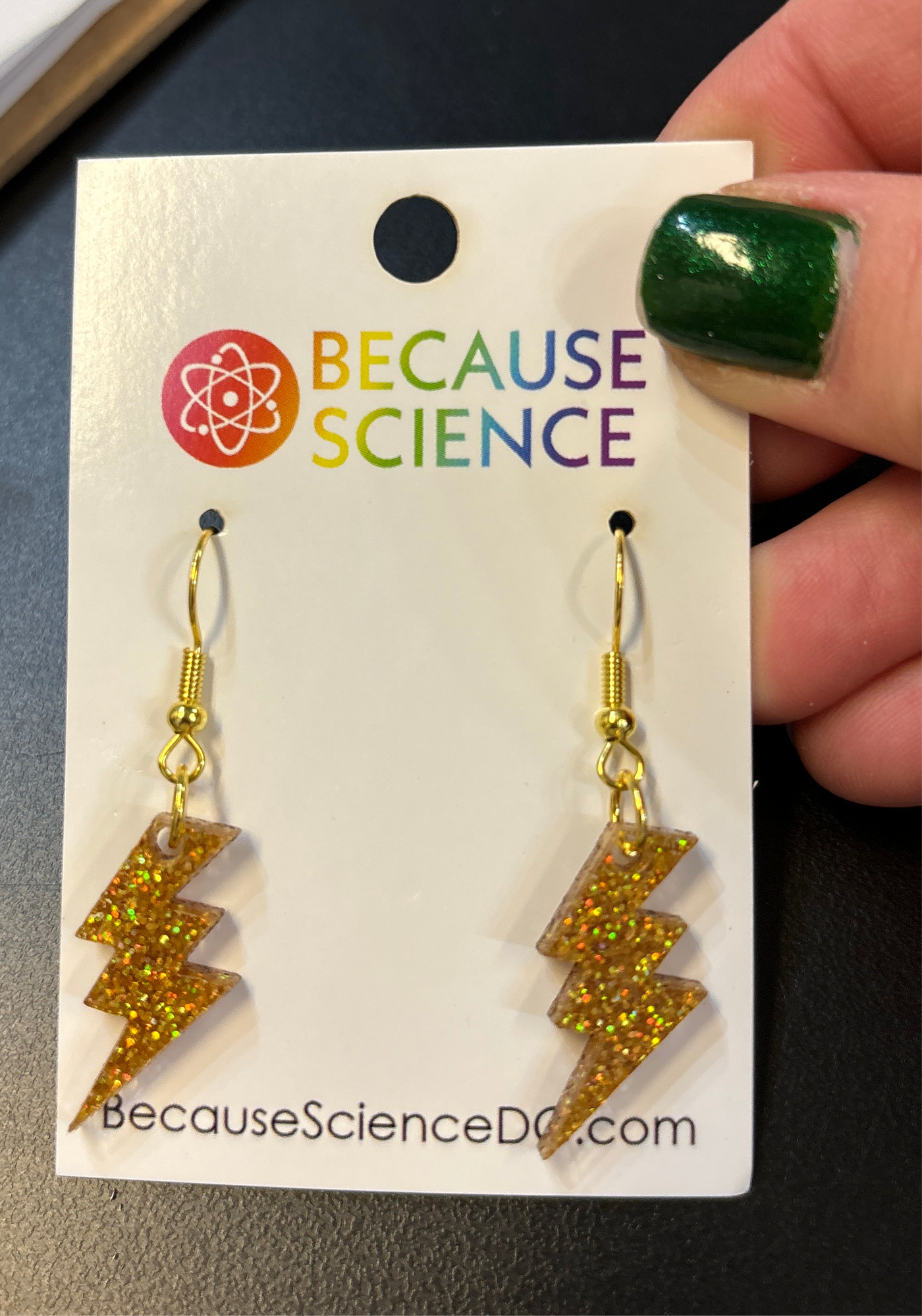 Lightning - Glittery Acrylic Dangle Earrings