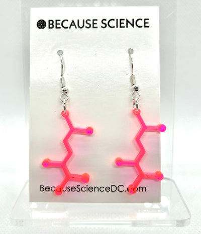 Glutamate Neurotransmitter - Acrylic Dangle Earrings
