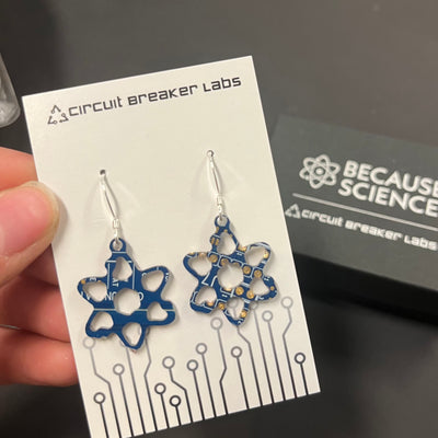 Atom - Circuit Board Shape Earrings