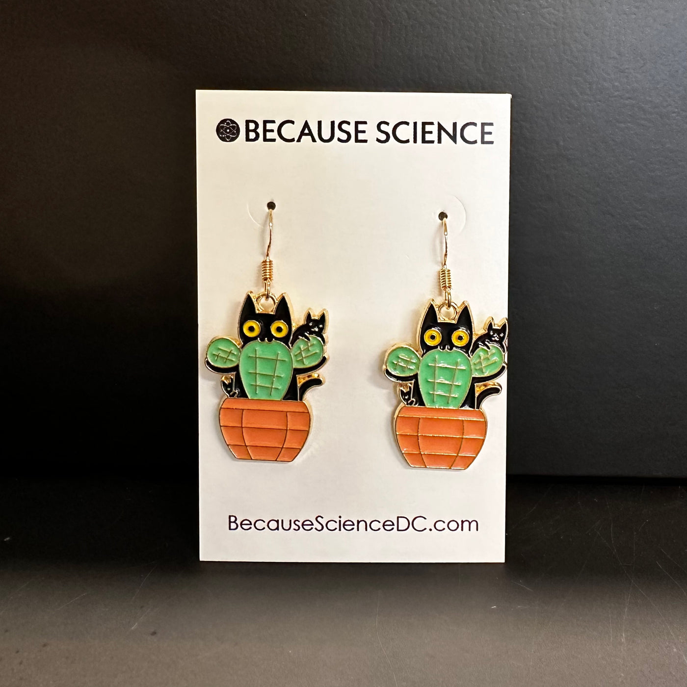 Cactus Cats Dangle Earrings