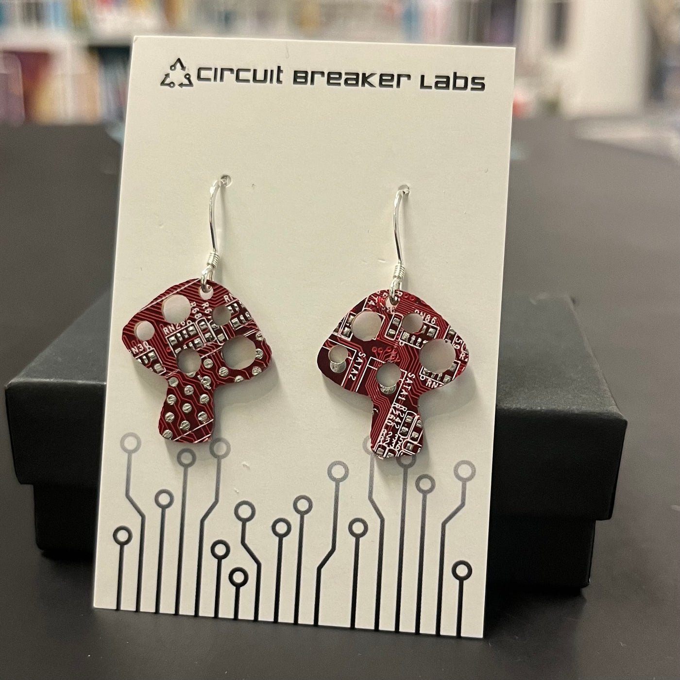 Mushroom - Circuit Board Shape Earrings