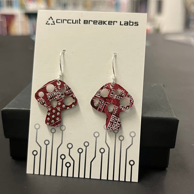 Mushroom - Circuit Board Shape Earrings