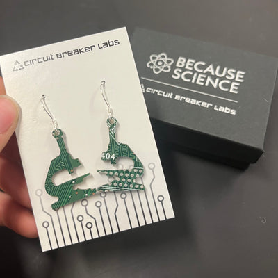 Microscope - Circuit Board Shape Earrings