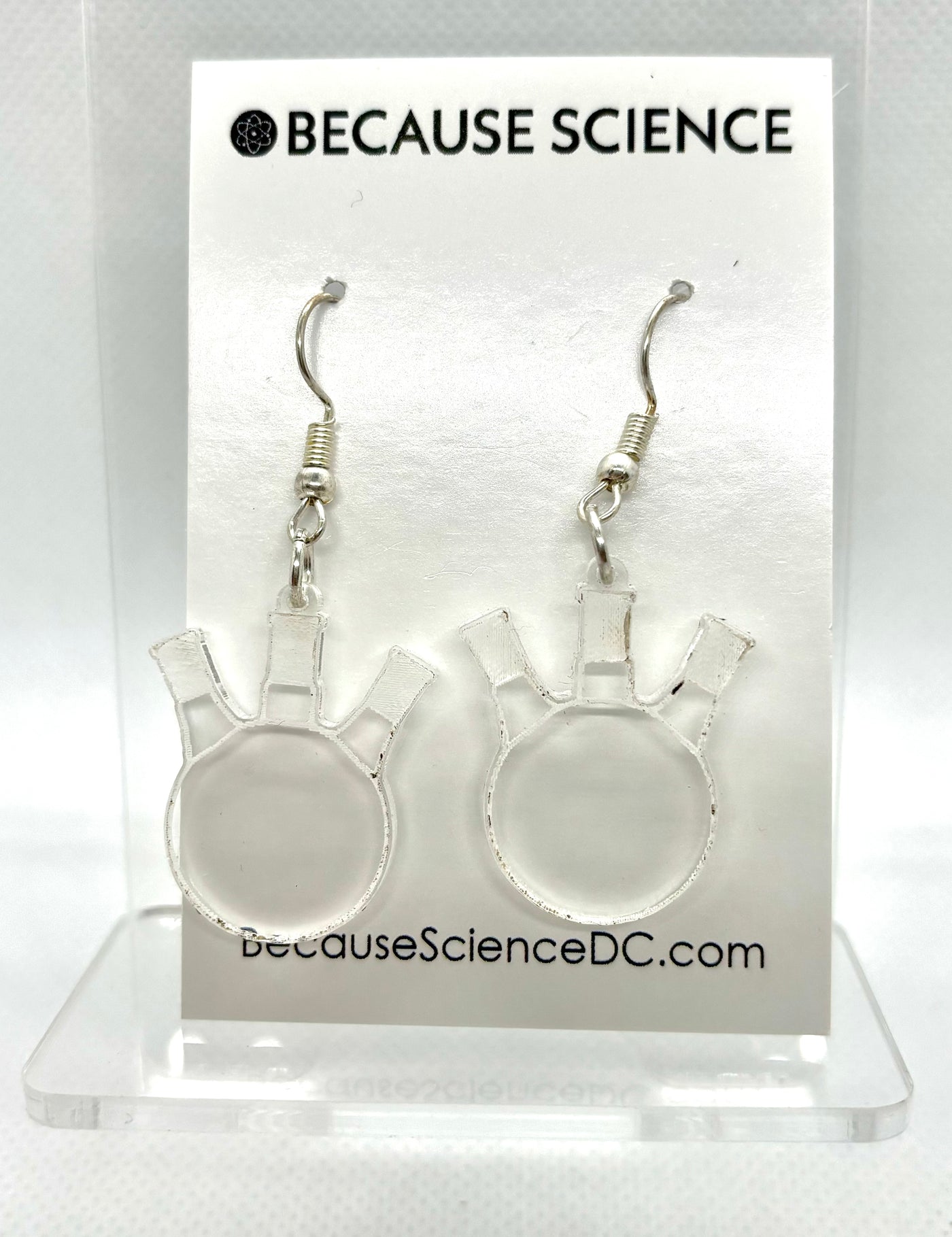 Round Bottom Flask (3-neck) - Acrylic Dangle Earrings