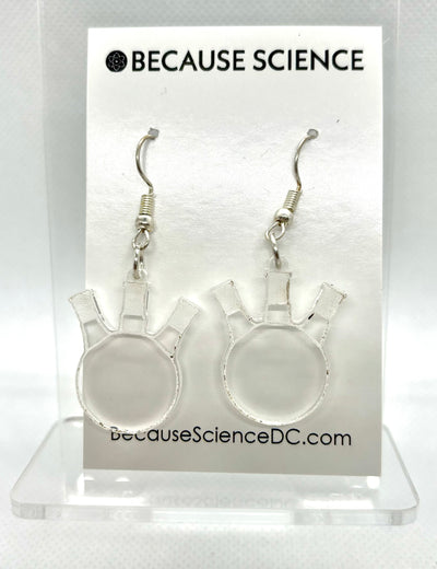 Round Bottom Flask (3-neck) - Acrylic Dangle Earrings