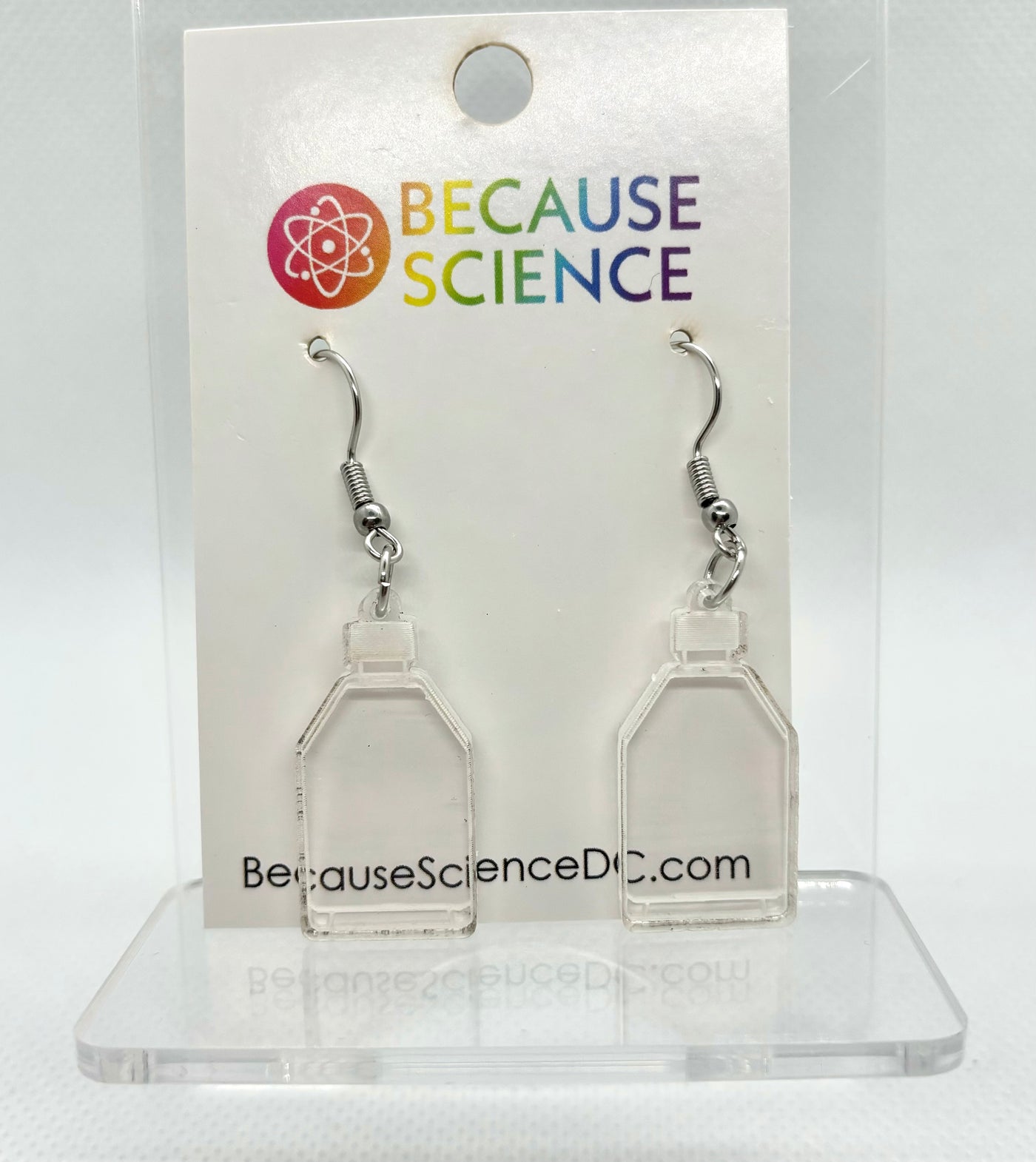 Cell Culture Bottle - Acrylic Dangle Earrings