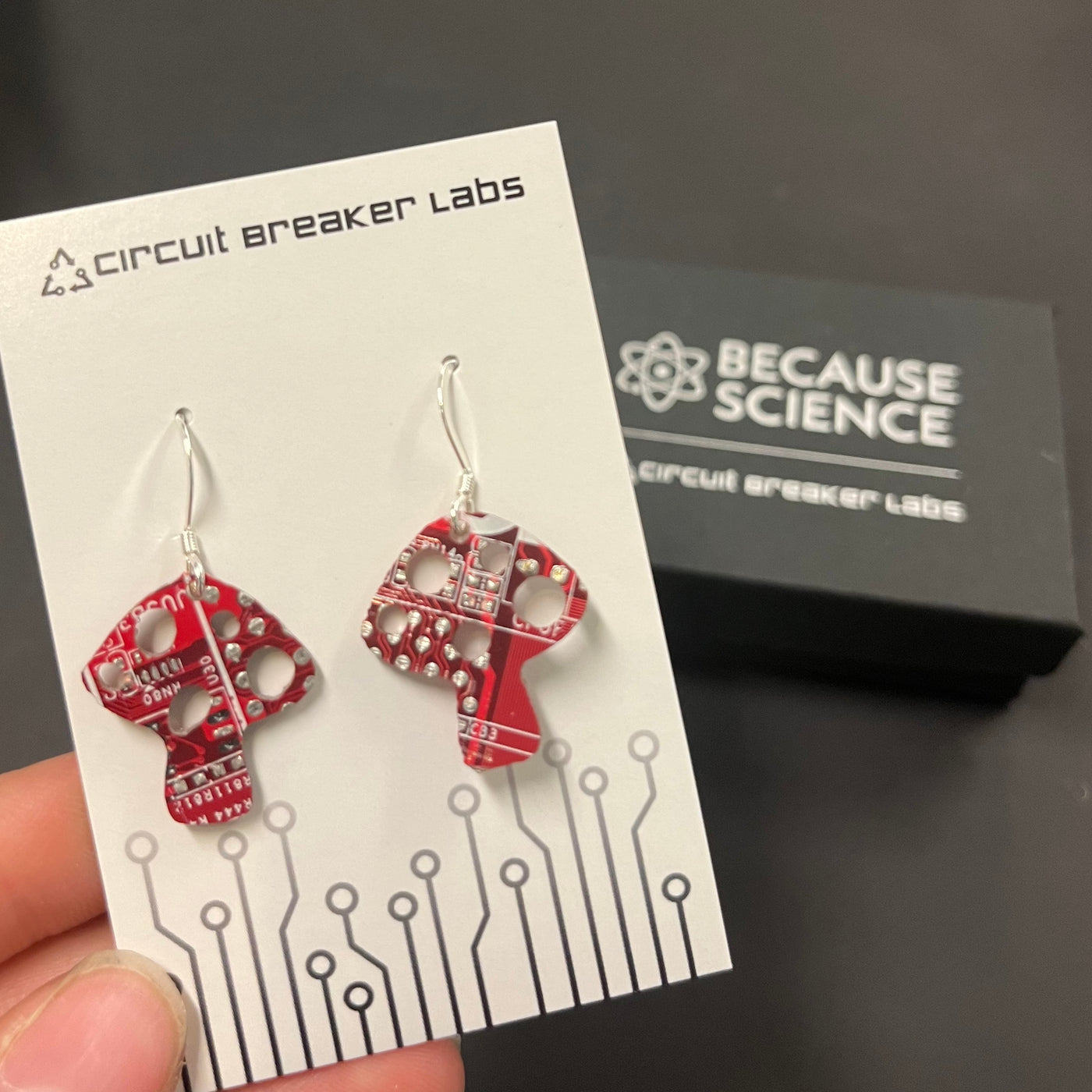 Mushroom - Circuit Board Shape Earrings