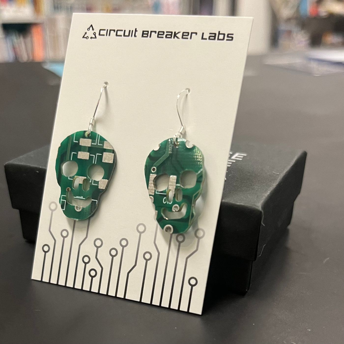 Skull - Circuit Board Shape Earrings