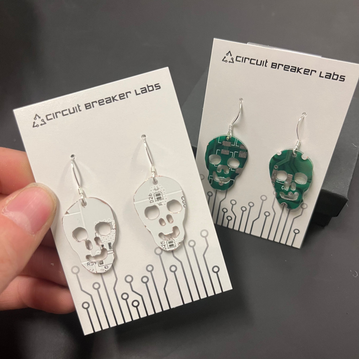 Skull - Circuit Board Shape Earrings