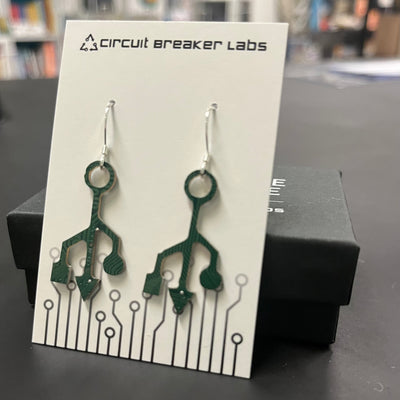 USB Symbol - Circuit Board Shape Earrings