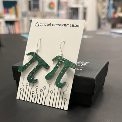 Pi - Circuit Board Shape Earrings