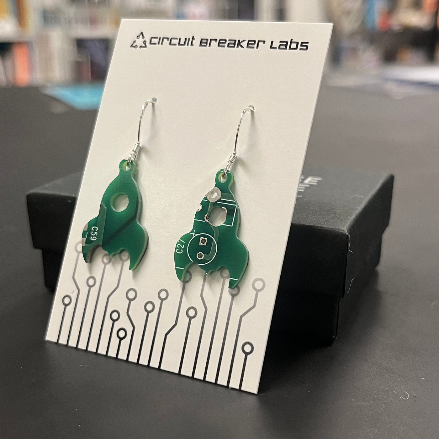 Rocket - Circuit Board Shape Earrings