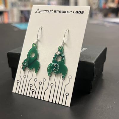 Rocket - Circuit Board Shape Earrings