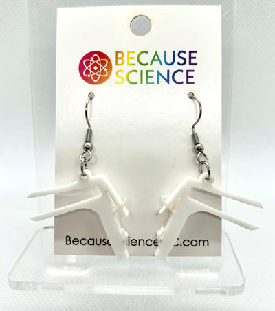 Speculum - White Acrylic Dangle Earrings