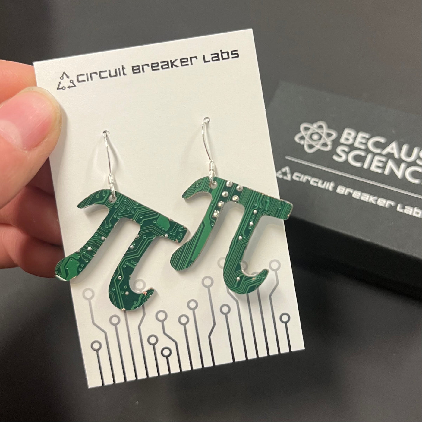 Pi - Circuit Board Shape Earrings