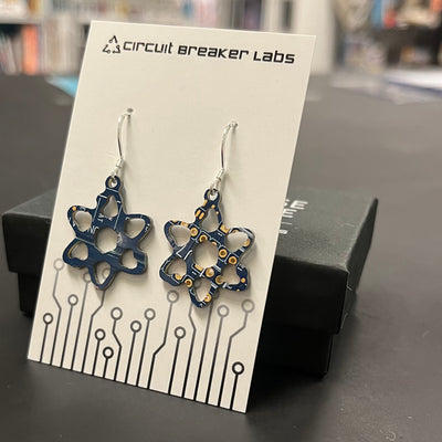 Atom - Circuit Board Shape Earrings