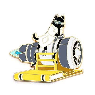 Gas Turbine Cat Enamel  Pin