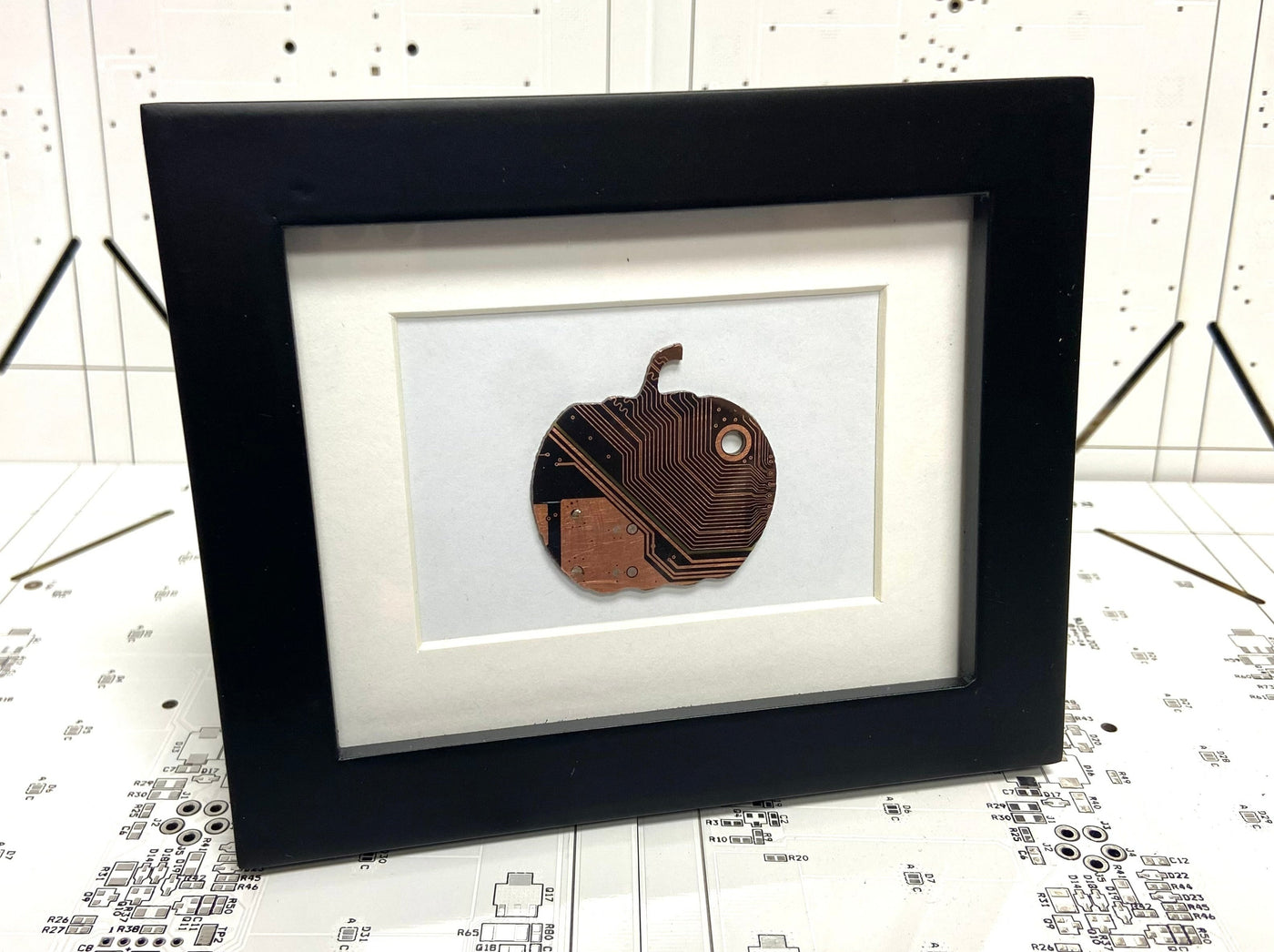 Copper Pumpkin Circuit Board Art - Mini