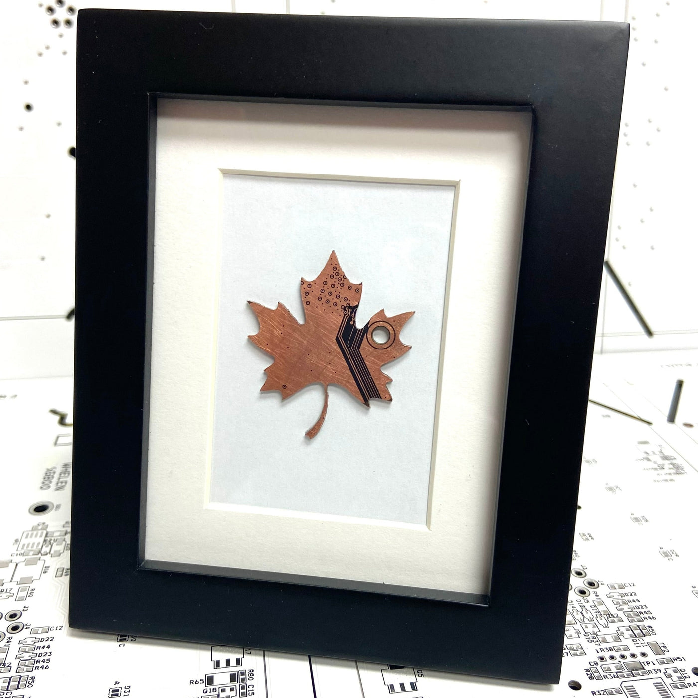 Copper Maple Leaf Circuit Board Art - Mini