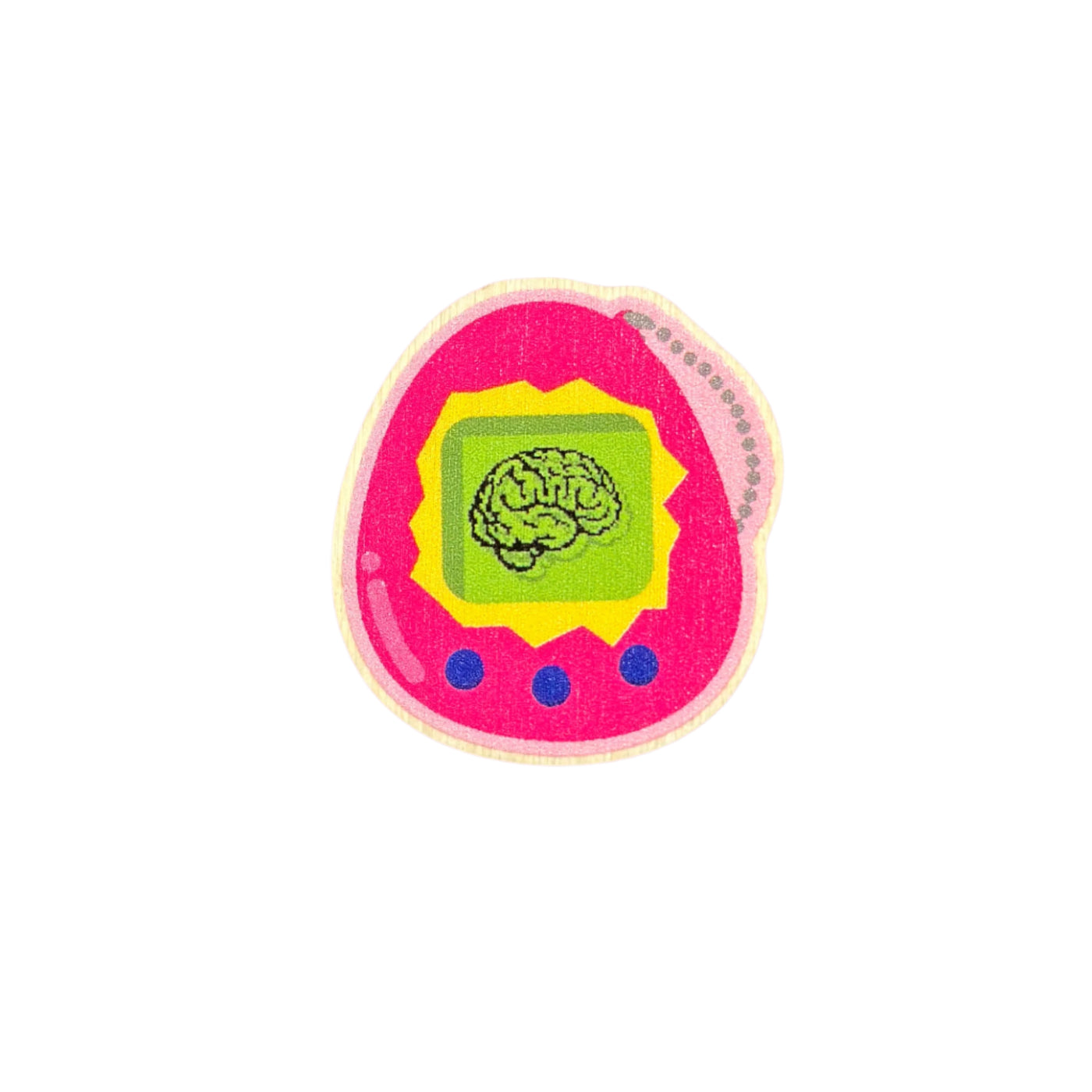 Brain Tamagotchi - Wooden Pin