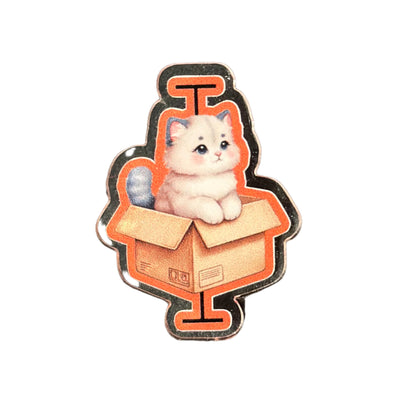 Cat in a Box and Whisker Plot - Acrylic Pin