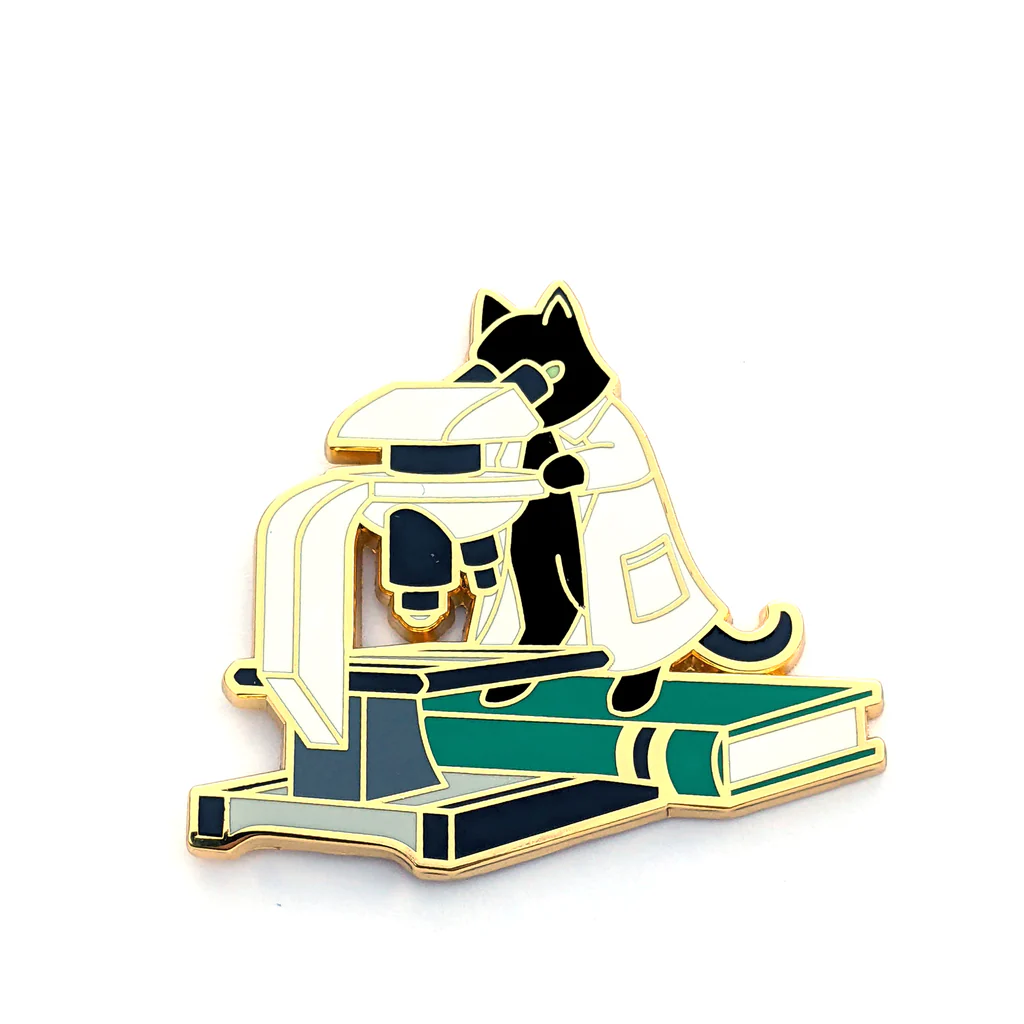Microbiology Cat Enamel Pin