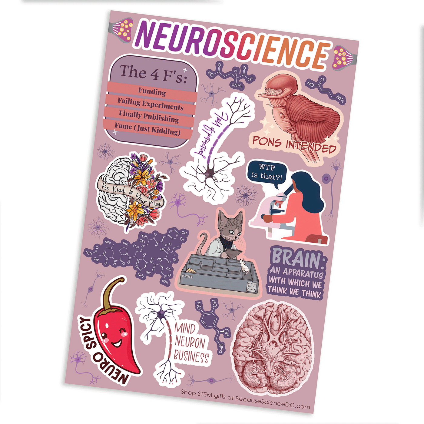 Neuroscience - 4x6 Vinyl Sticker Sheet