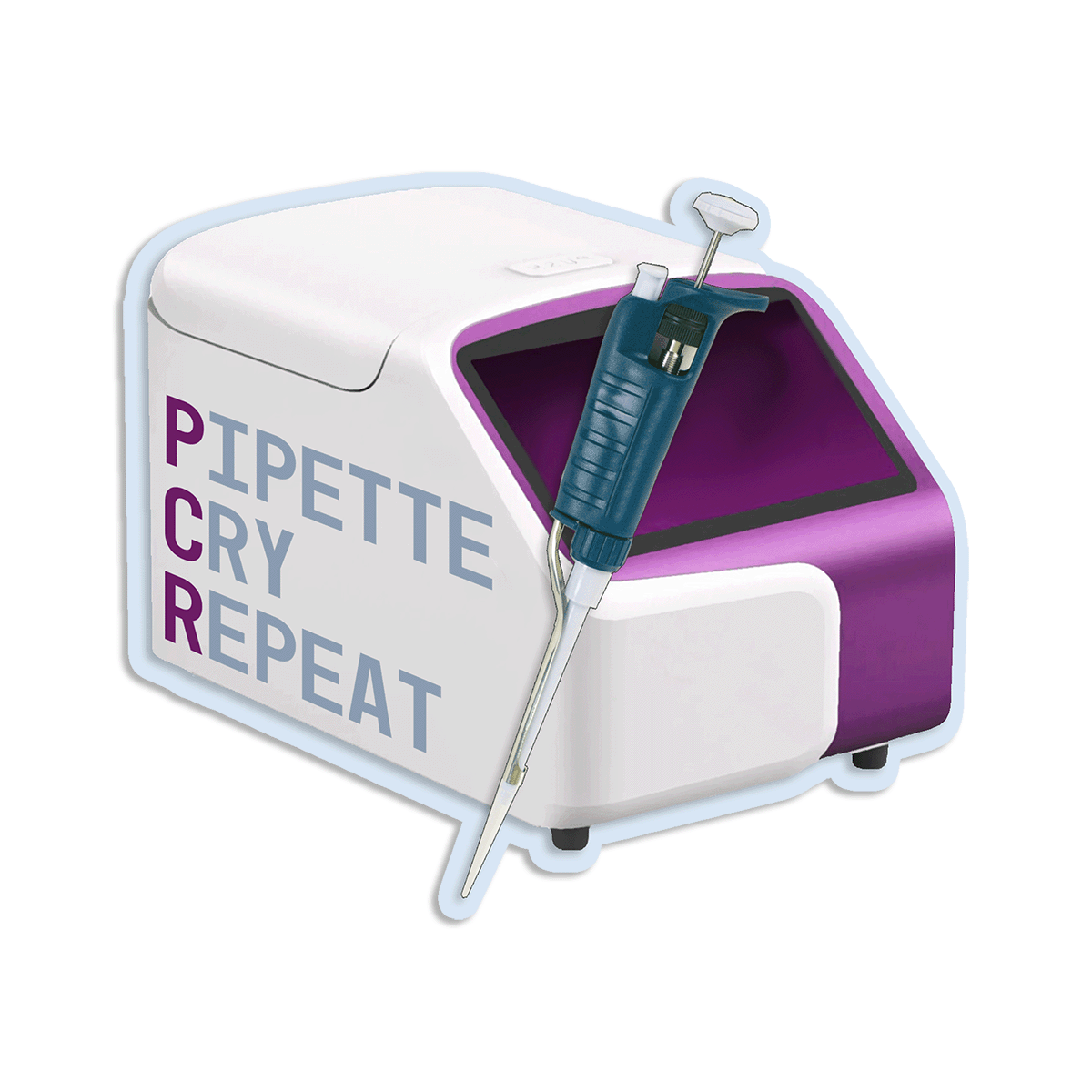 PCR Pipette Cry Repeat - Vinyl Sticker