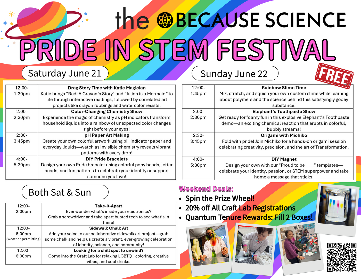 Pride in STEM Festival June 21+22 12-6pm