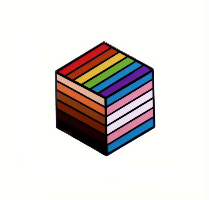 Inclusion Cube Enamel Pin