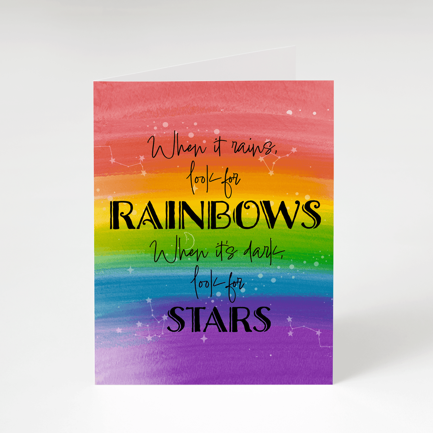 Look for Rainbows, Look for Stars - Greeting Card