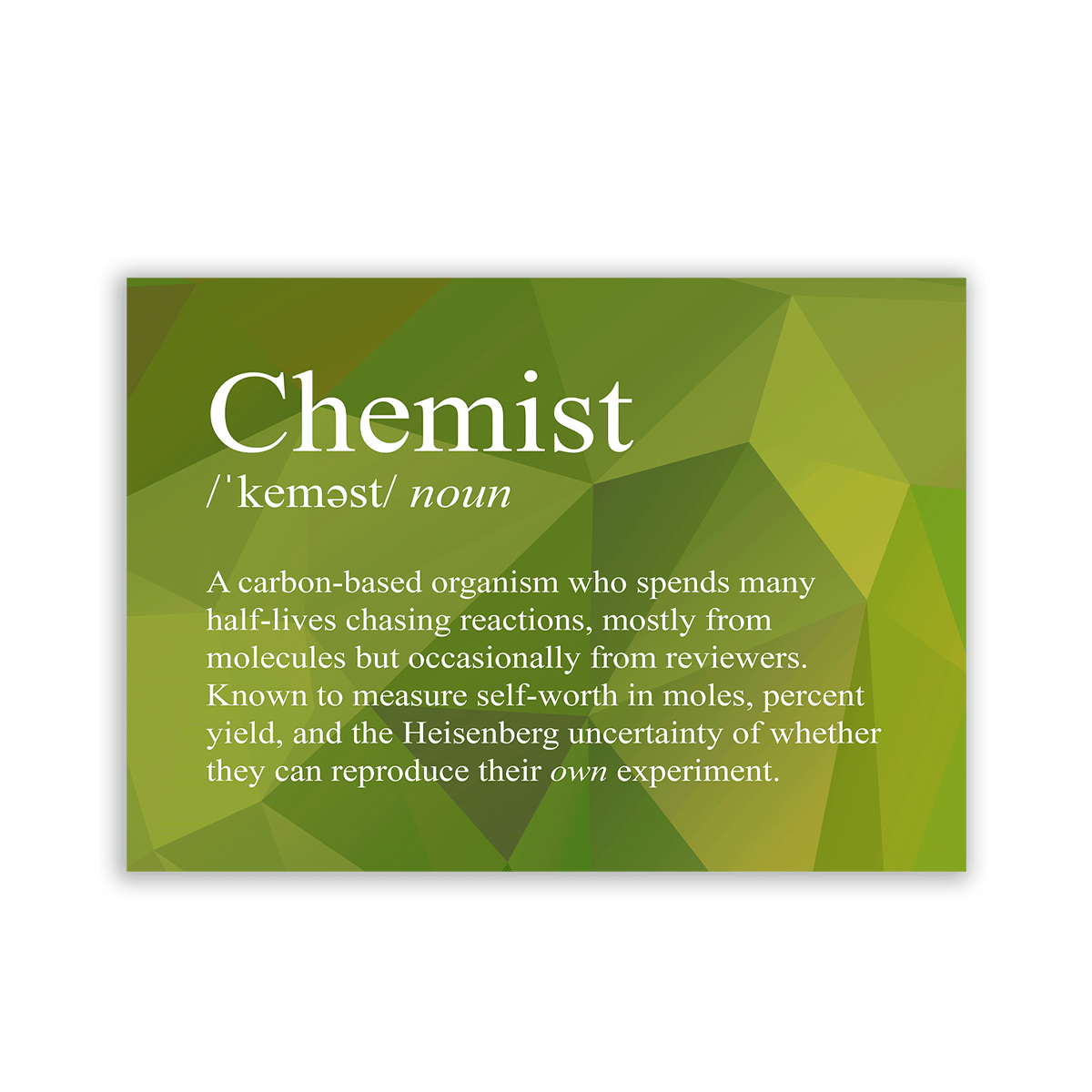 Chemist Snarky Definition (updated) - Vinyl Sticker
