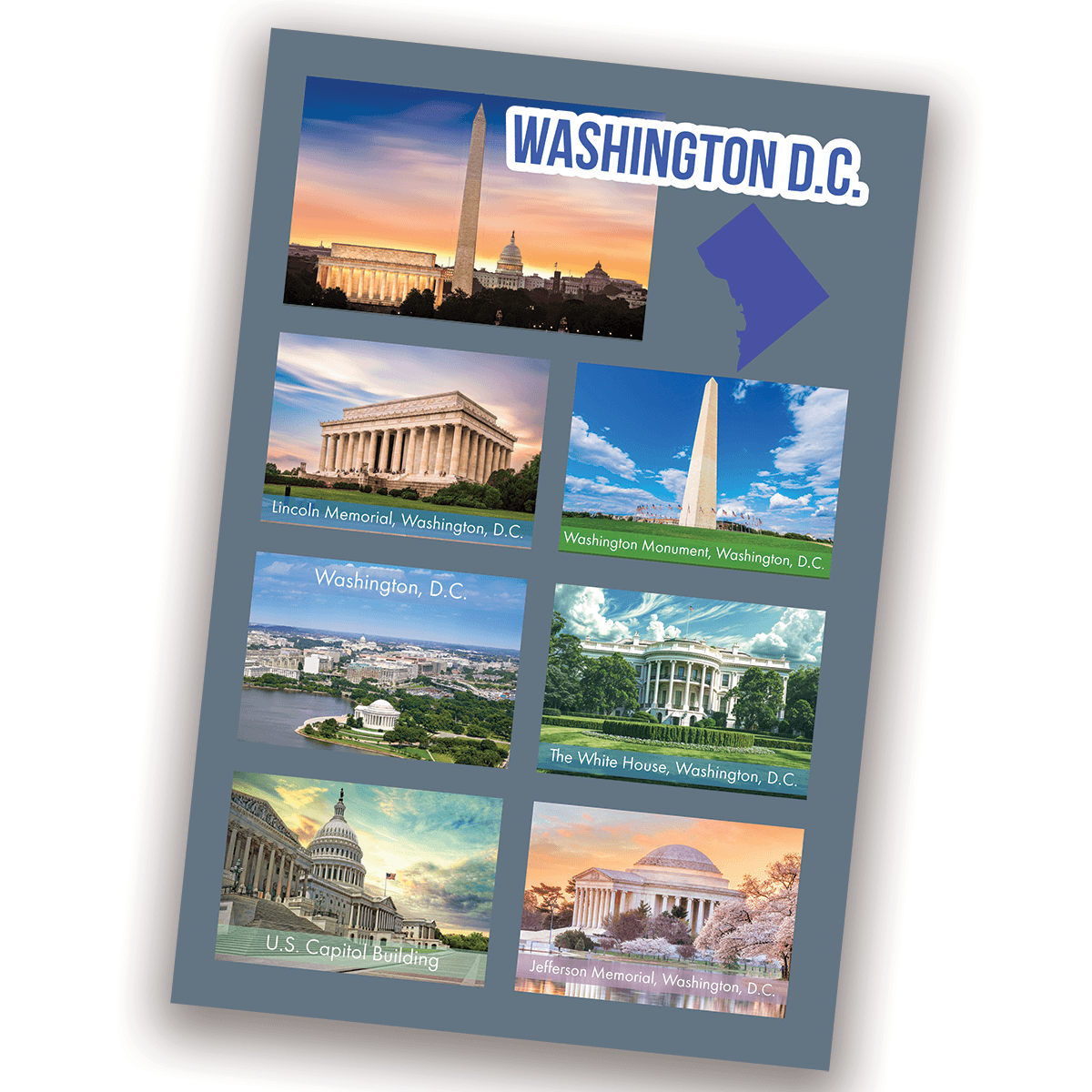 Washington, D.C. Landmarks - 4x6 Vinyl Sticker Sheet