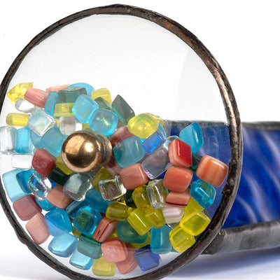Kaleidoscope Blue Stained Glass Tabletop Decor