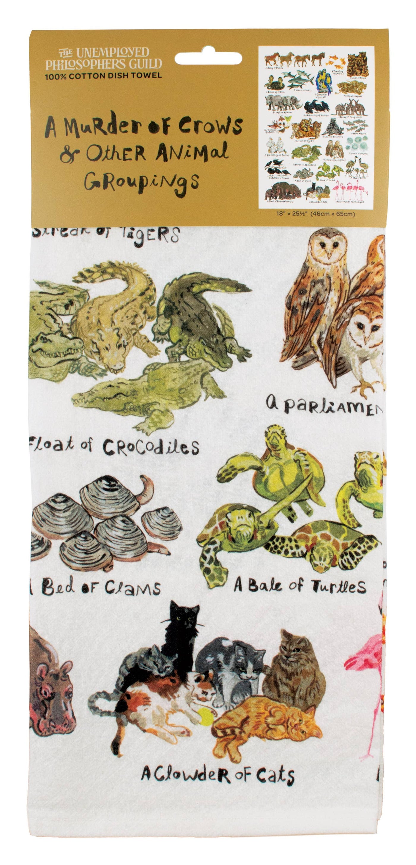 Animal Groupings - Tea Towel
