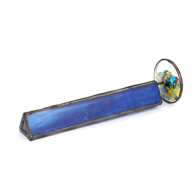 Kaleidoscope Blue Stained Glass Tabletop Decor