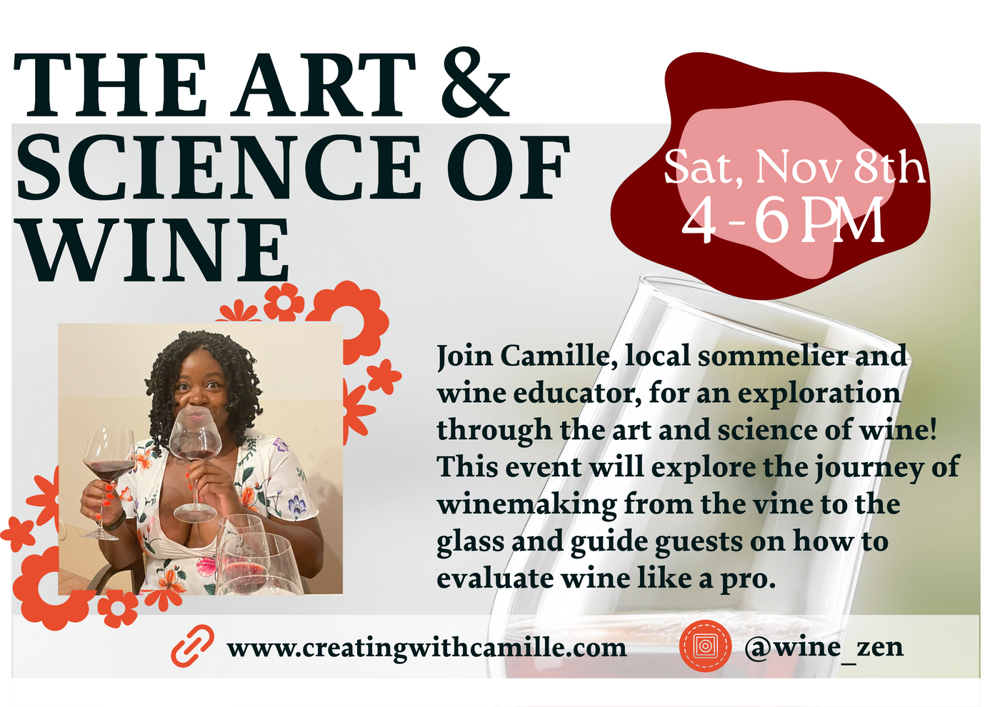 The Art and Science of Wine, Nov 8 4-6pm