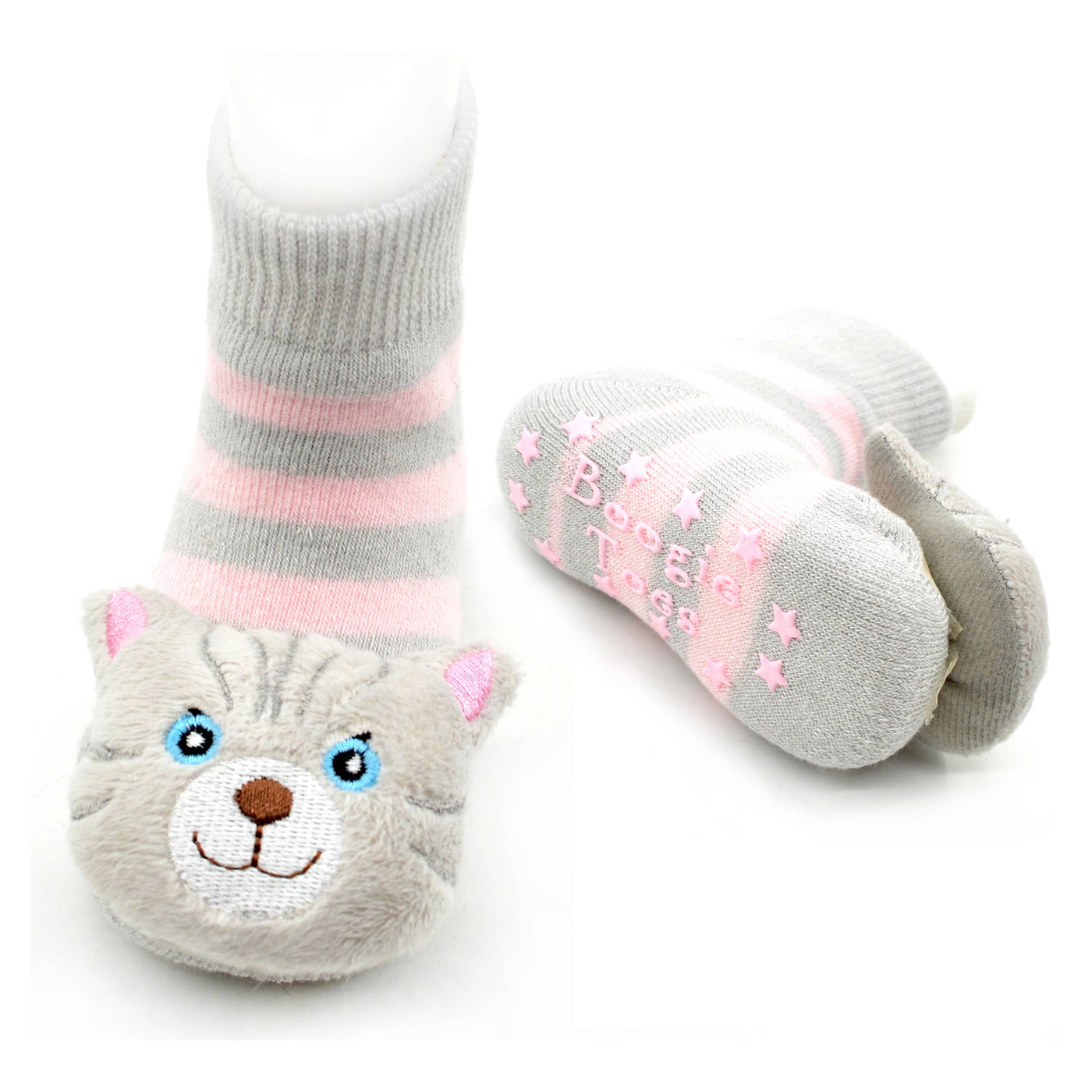 Gray Cat Boogie Toes Rattle Socks: 0 - 1 Y