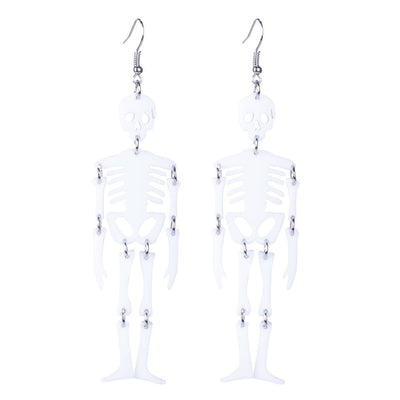 White Skeleton Earrings