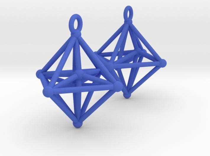 Blue Hyperoctohedron Earrings