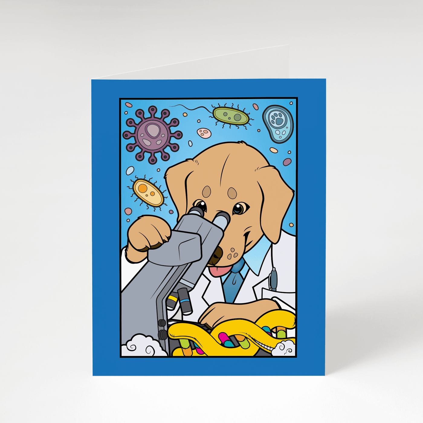 The STEM Dogs: Yellow Lab Biology - Greeting Card