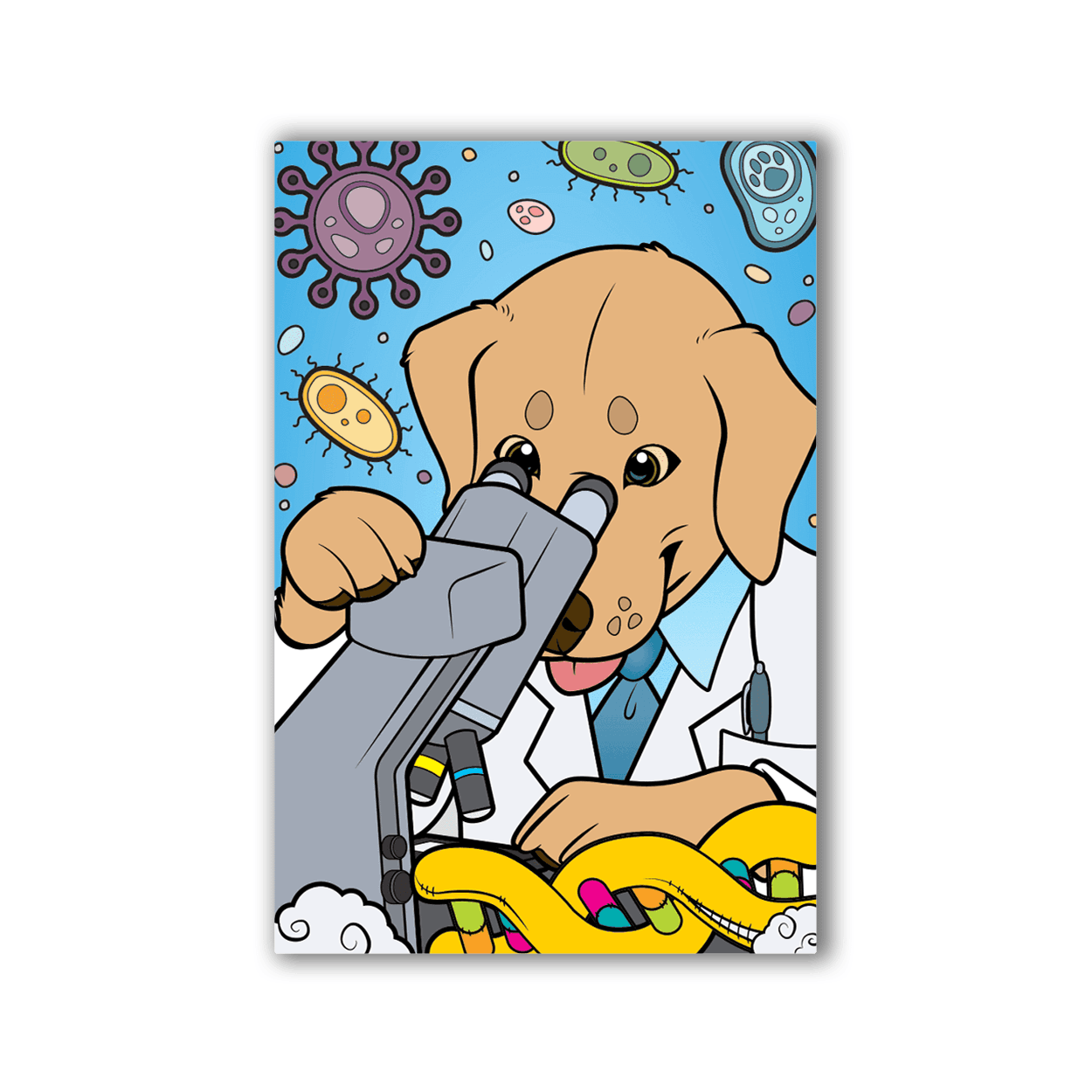 The STEM Dogs: Yellow Lab Biology - 2x3 Magnet