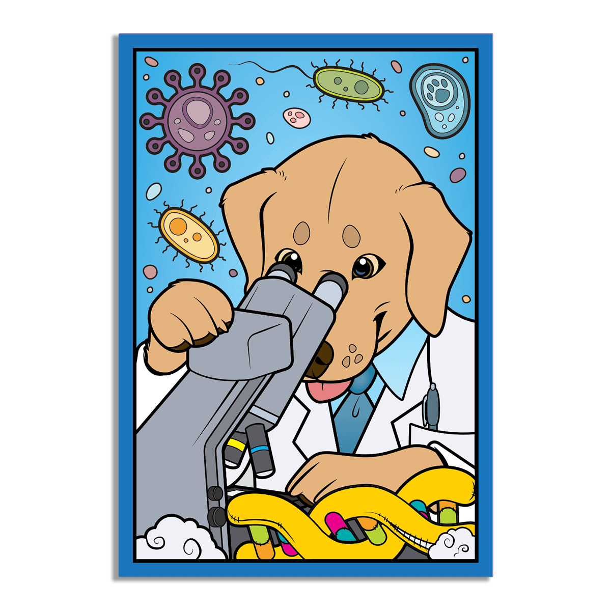 The STEM Dogs: Yellow Lab Biology - Vinyl Sticker