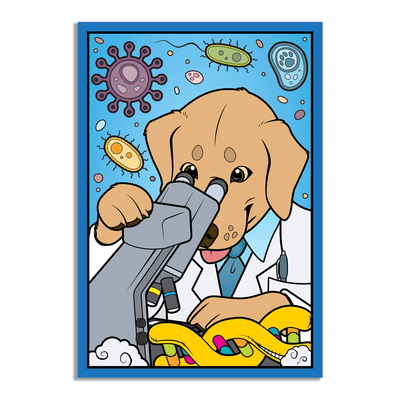 The STEM Dogs: Yellow Lab Biology - Vinyl Sticker