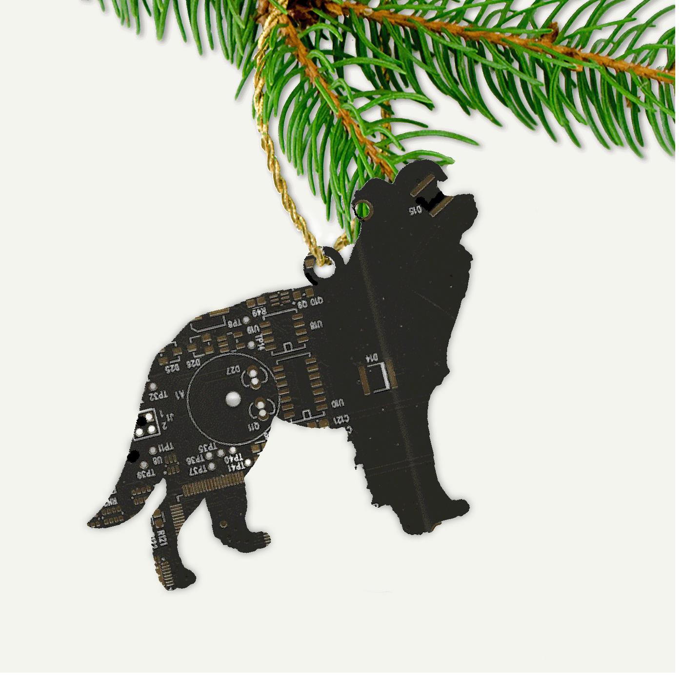 Circuit Board Border Collie Ornament