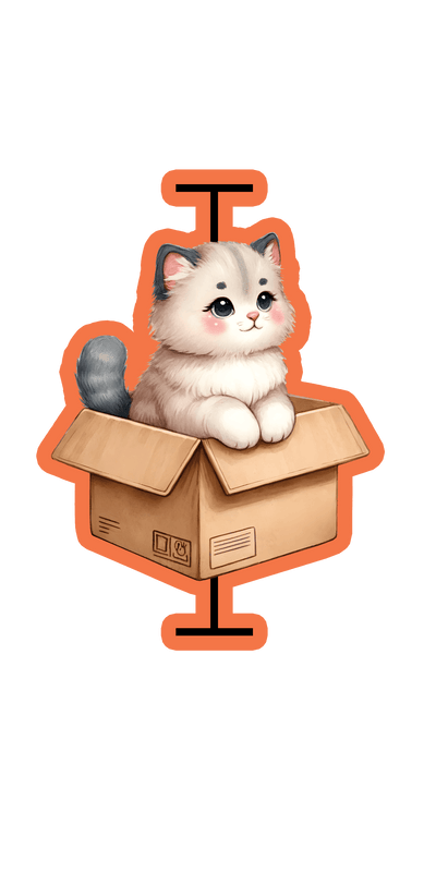Cat in a Box and Whisker Plot - Vinyl Sticker