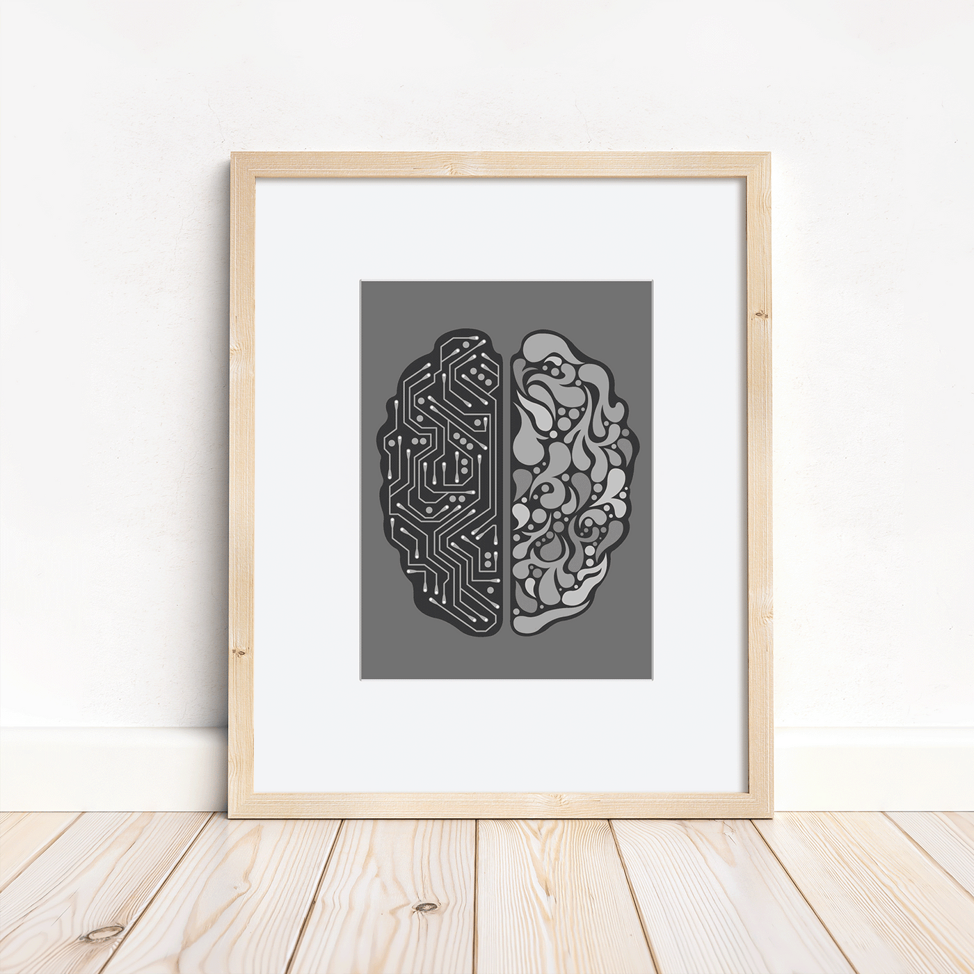 Left Brain, Right Brain - 5x7 matted to 8x10 Print - Ready for Framing